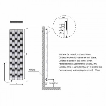 5 Bar Design Stahl elektrische Strahlungsplatte bis 1000 Watt - Fluss