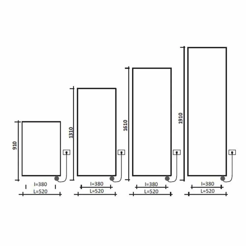 Elektrische Strahlungsplatte Moderner Wandheizkörper bis 1000 W - gebogen Viadurini