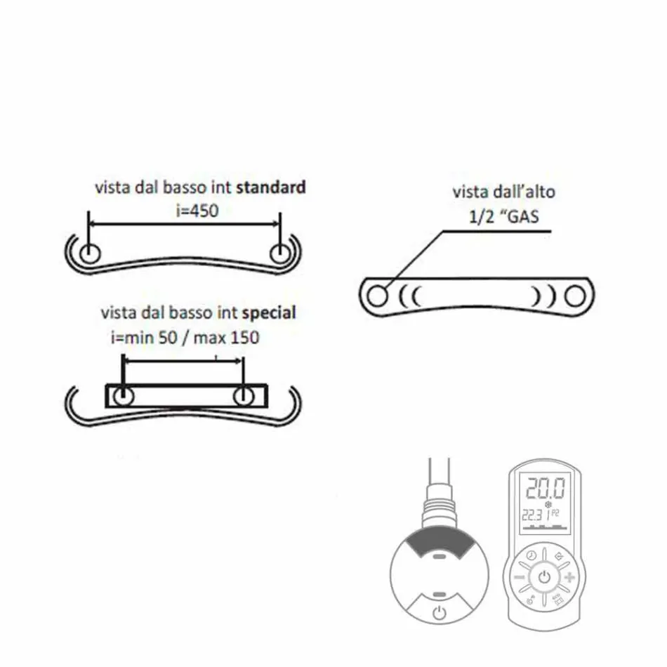 Elektrische Strahlungsplatte Moderner Wandheizkörper bis 1000 W - gebogen Viadurini