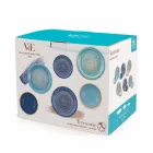 Farbige und moderne Teller 18 Stück in Steinzeug Kompletter Tischservice - Egadi Viadurini