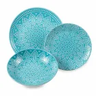 Moderne farbige Teller 18 Stück Kompletter Tischservice in Gres - Creta Viadurini