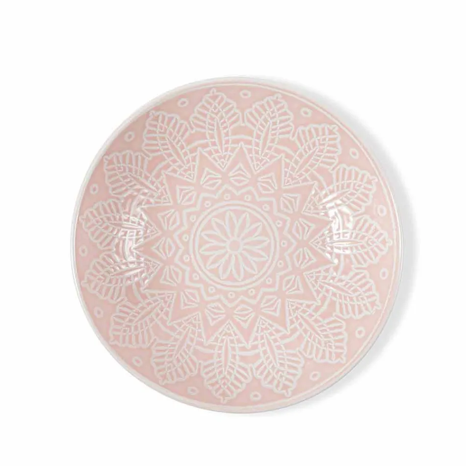 Moderne farbige Teller 18 Stück Kompletter Tischservice in Gres - Creta Viadurini