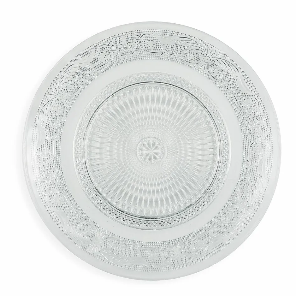 Transparente Glasteller Luxury Classic Decor 18-teilig - Palazzo Viadurini