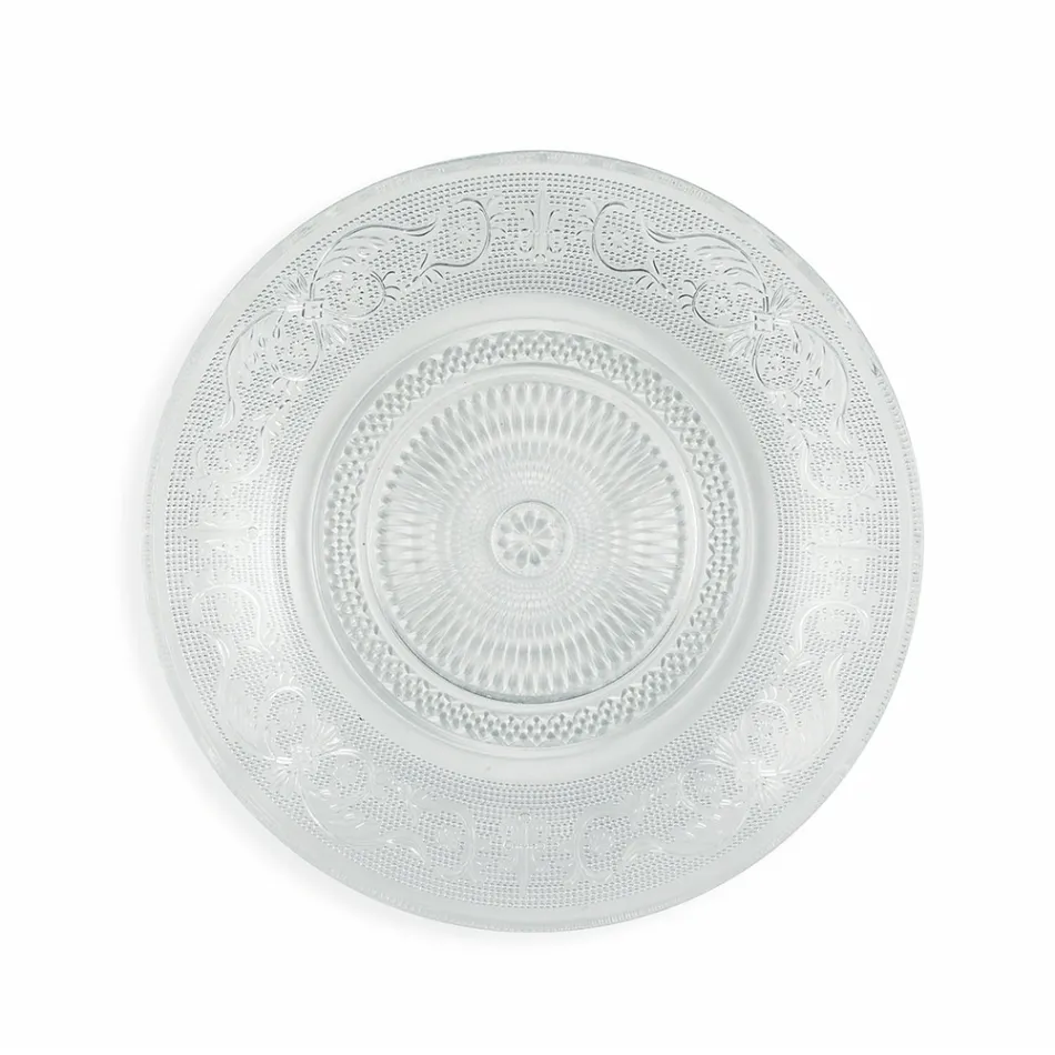 Transparente Glasteller Luxury Classic Decor 18-teilig - Palazzo Viadurini