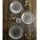 Transparente Glasteller Luxury Classic Decor 18-teilig - Palazzo Viadurini