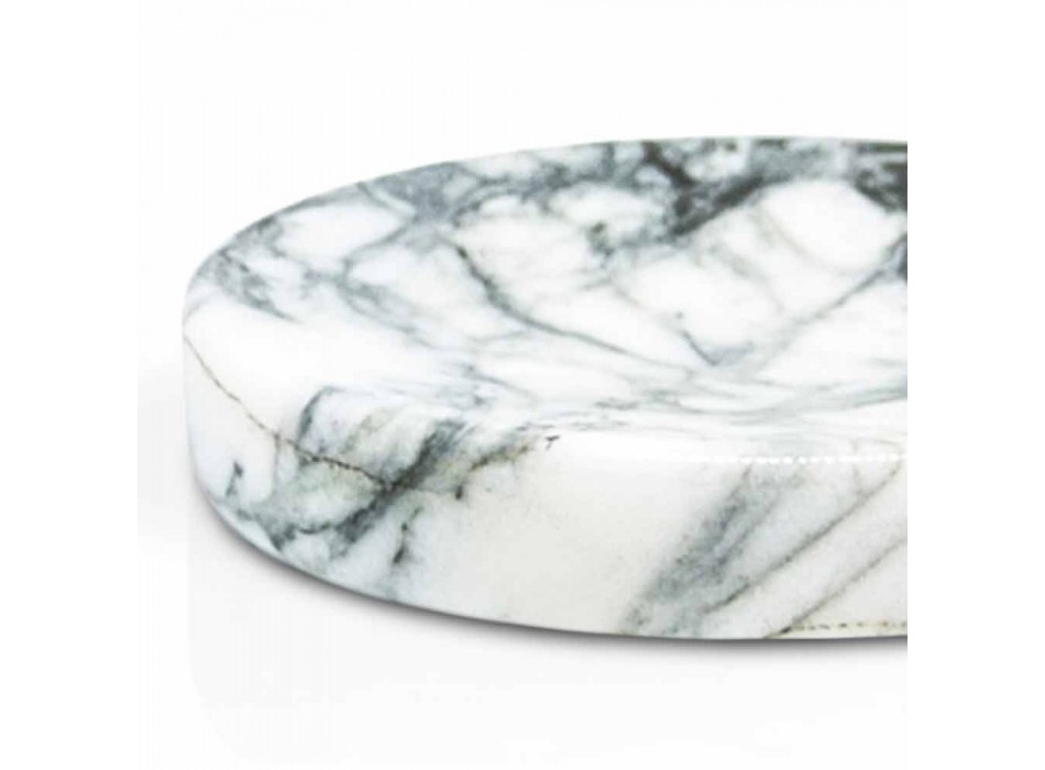 Bad Seifenschale aus Paonazzo Marmor Modern Made in Italy - Argos Viadurini
