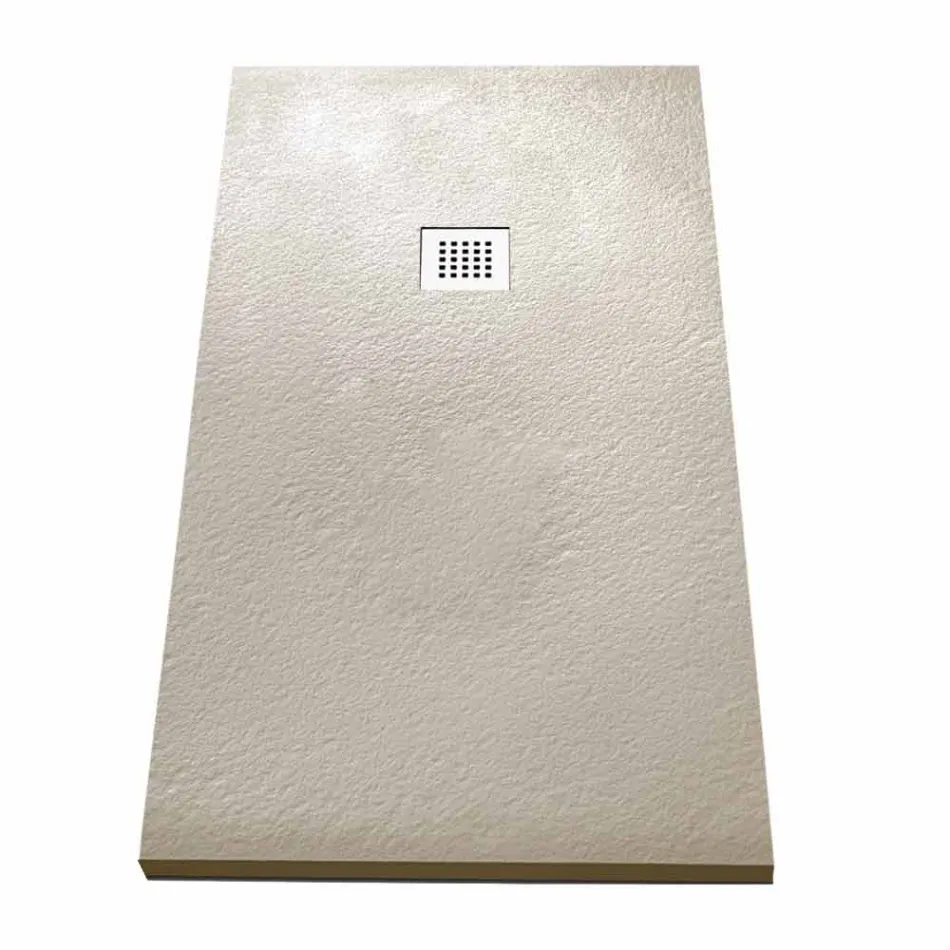 Duschwanne 170x80 aus Stein-Effekt-Harz mit Stahlgitter - Domio Viadurini