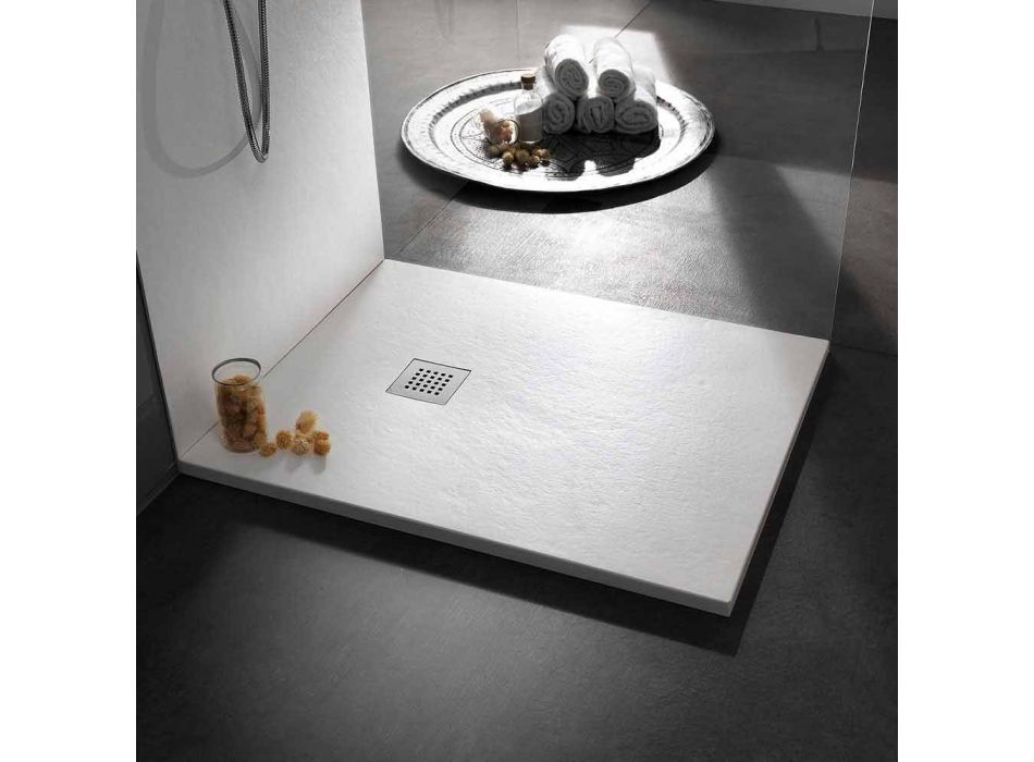 Duschwanne 90x70 in Resin Stone Effect Finish Modernes Design - Domio Viadurini