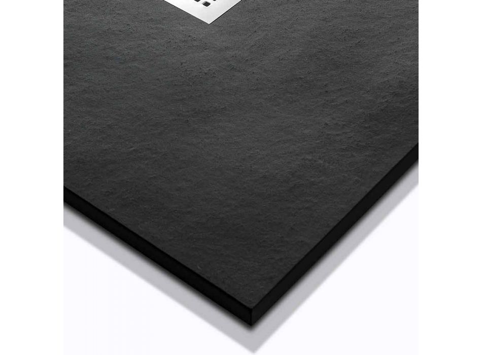 Quadratische Duschwanne 80x80 aus Harz mit modernem Stein-Effekt-Finish - Domio Viadurini