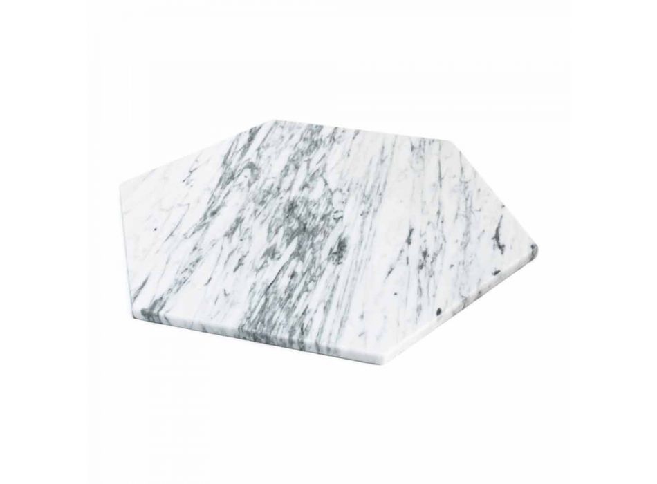 Sechseckiger Servierteller aus weißem Carrara-Marmor oder schwarzem Marquinia - Ludivine Viadurini