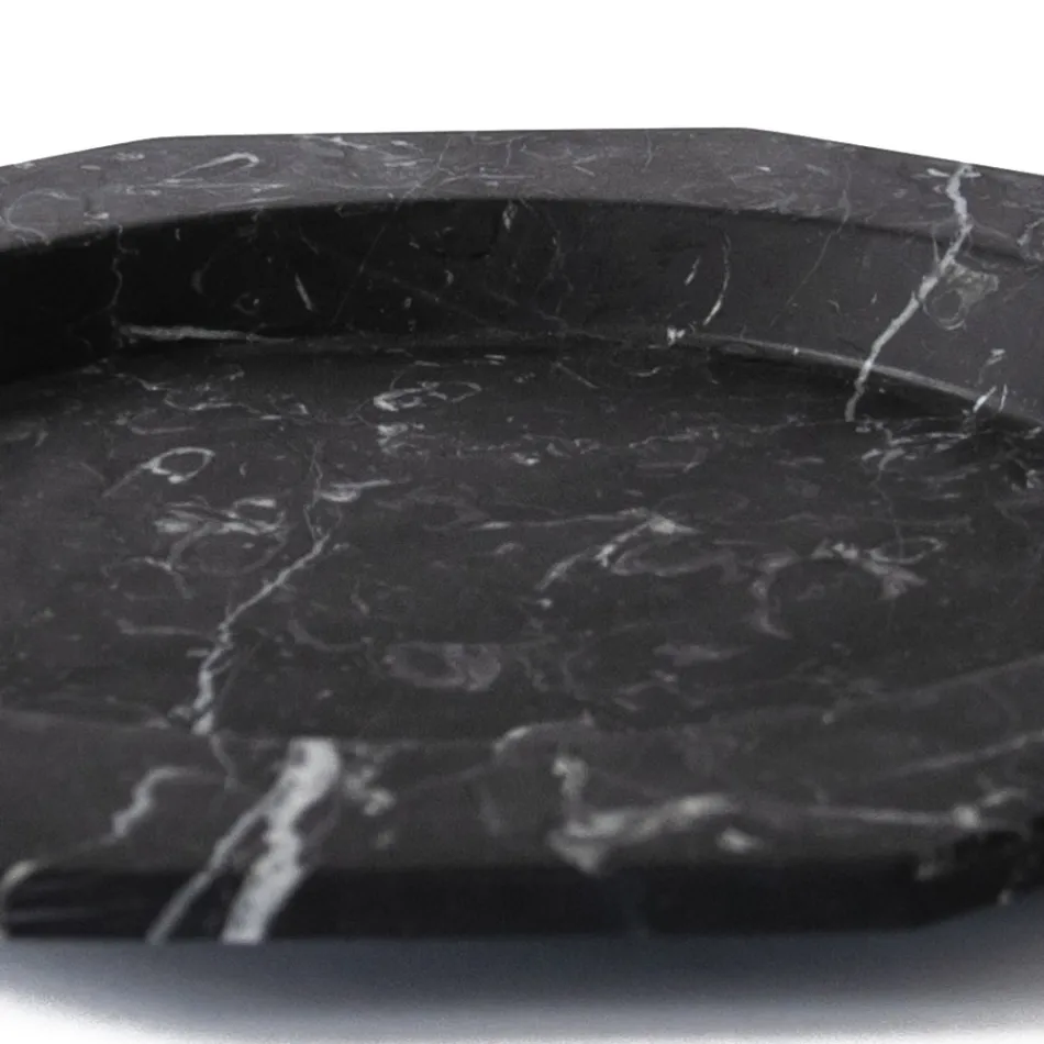 Flacher Teller aus satiniertem Marmor Verschiedene Ausführungen Italienisches Luxusdesign - Rhodium Viadurini