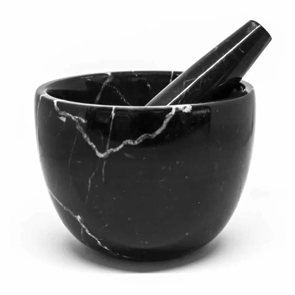 Kleiner Mörser mit Stößel aus weißem Carrara-Marmor Made in Italy - Mirel Viadurini
