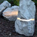 Gartenlampe Stein aus Fior di Pesco Carnico Marmor Soft, Einzelstück