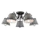 Deckenlampe mit 3 oder 5 Lichtern aus handbemalter Keramik mit Stickereieffekt - Ravenna Viadurini