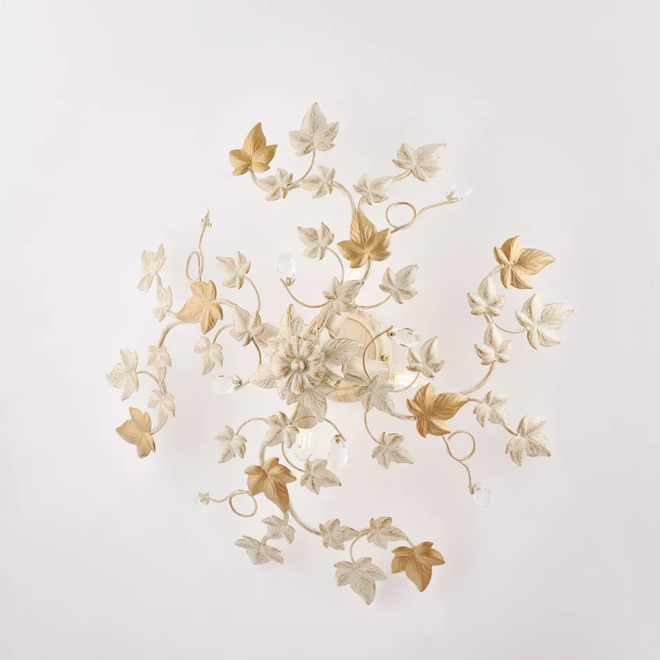 6-flammige Deckenleuchte aus Metall und Kristall für Interieurs mit anspruchsvollem Stil – Orchidea Viadurini