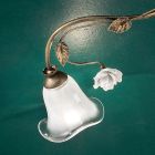 Vintage 6-flammige Deckenlampe aus Eisen, Glas und Keramikrosen - Siena Viadurini