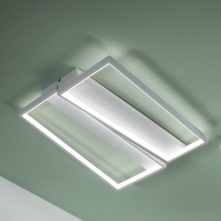 LED-Deckenleuchte mit Metallstruktur in weißer Ausführung - Squadra Viadurini