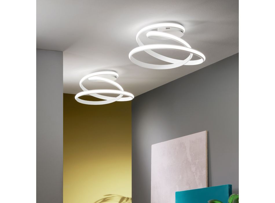 Modernes Design LED-Deckenlampe aus weiß lackiertem Metall - Rivolta Viadurini