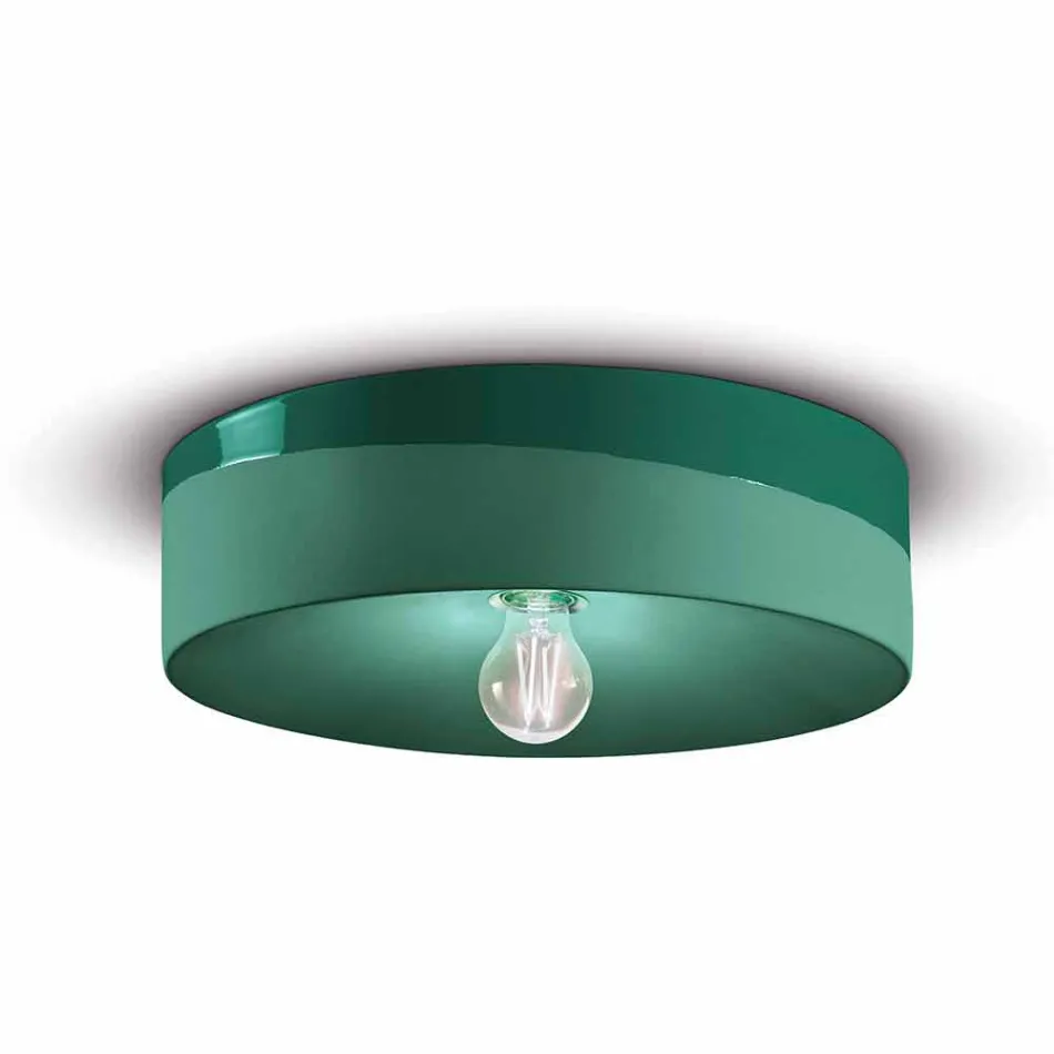 Kreisförmige Deckenleuchte aus farbiger Keramik Made in Italy - Ferroluce Pi Viadurini