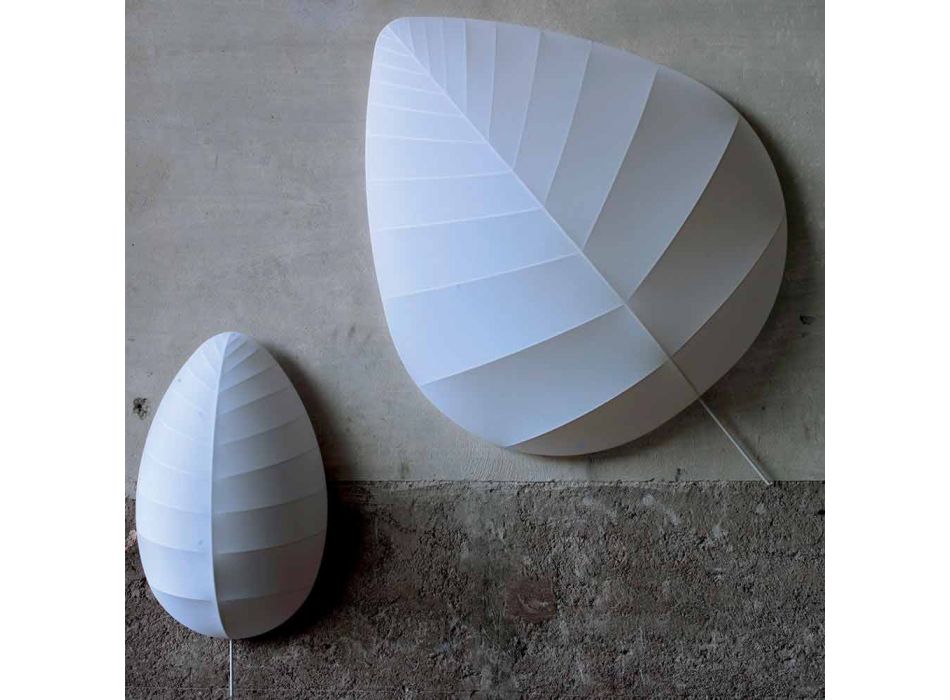 Wandleuchte in Metall und Weiß Lycra Design in 3 Dimensionen - Laub Viadurini