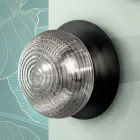 Wandlampe aus mundgeblasenem Glas mit Metallstruktur - Swallow Viadurini