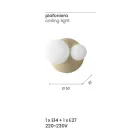 Wandlampe aus mundgeblasenem Glas mit Metallstruktur - Swallow Viadurini