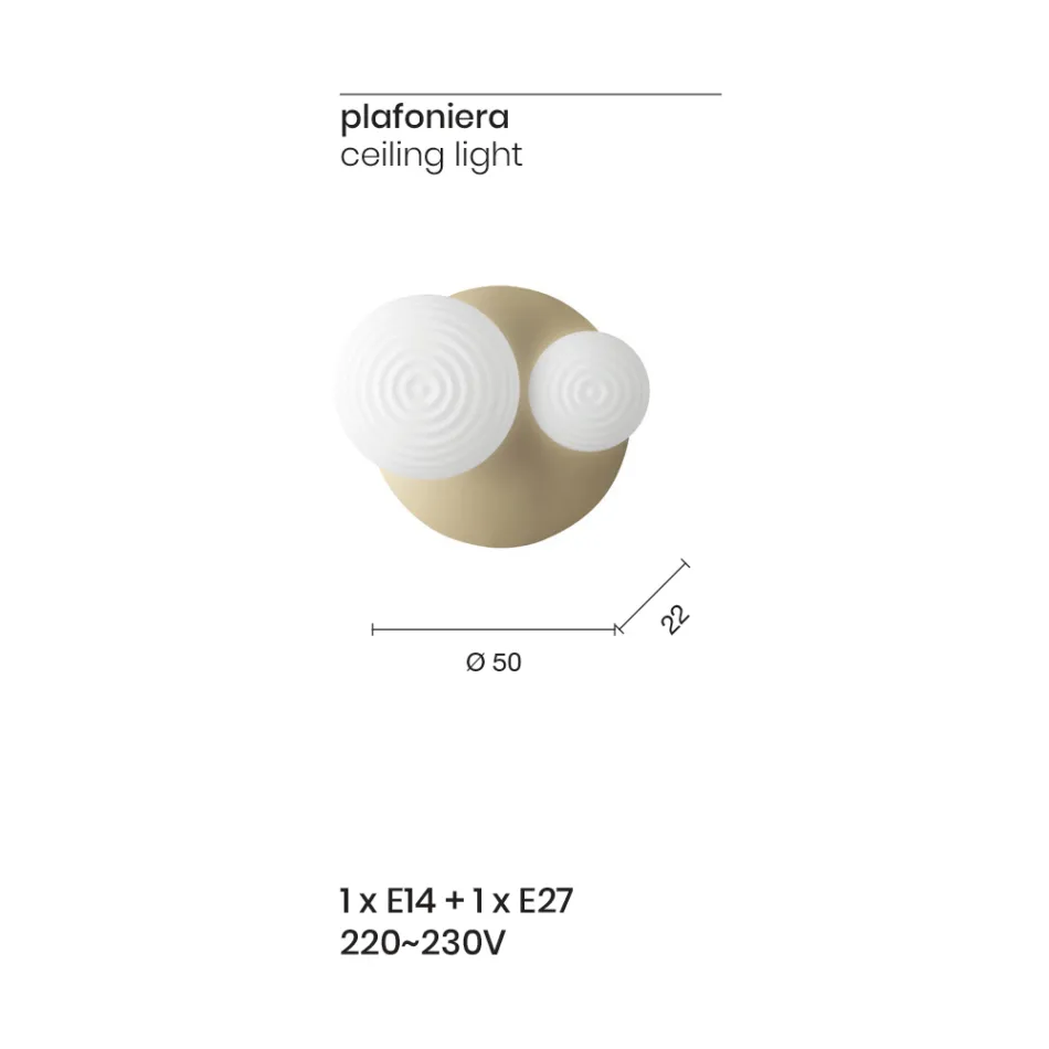 Wandlampe aus mundgeblasenem Glas mit Metallstruktur - Swallow Viadurini