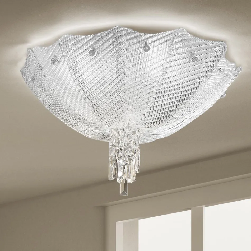 Handgefertigte venezianische Deckenlampe aus Glas und Metall Made in Italy - Fabiana Viadurini