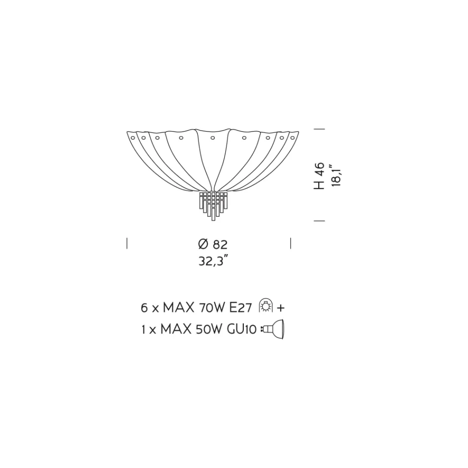 Handgefertigte venezianische Deckenlampe aus Glas und Metall Made in Italy - Fabiana Viadurini