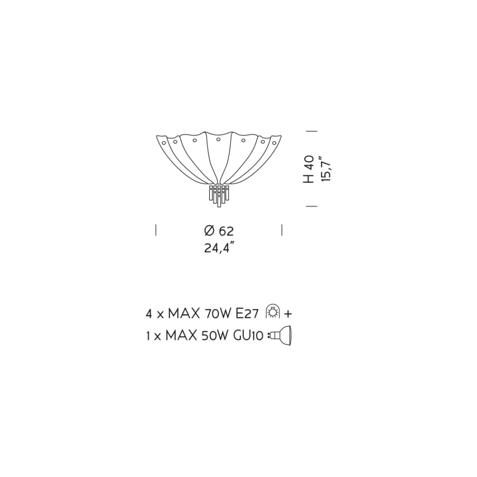 Handgefertigte venezianische Deckenlampe aus Glas und Metall Made in Italy - Fabiana Viadurini
