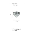 Klassische Deckenleuchte aus silbernem Metall und Kristallanhängern - Jerome Viadurini