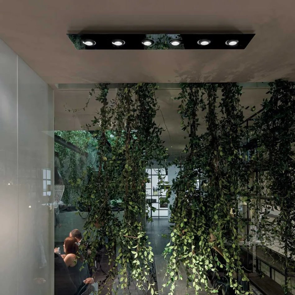 Deckenleuchte mit flacher Glasplatte mit Absenkungen - Kora Viadurini