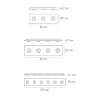 Deckenleuchte mit flacher Glasplatte mit Absenkungen - Kora Viadurini