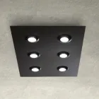 Deckenleuchte mit flacher Glasplatte mit Absenkung Made in Italy - Kora Viadurini