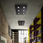 Deckenleuchte mit flacher Glasplatte mit Absenkung Made in Italy - Kora Viadurini