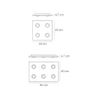 Deckenleuchte mit flacher Glasplatte mit Absenkung Made in Italy - Kora Viadurini