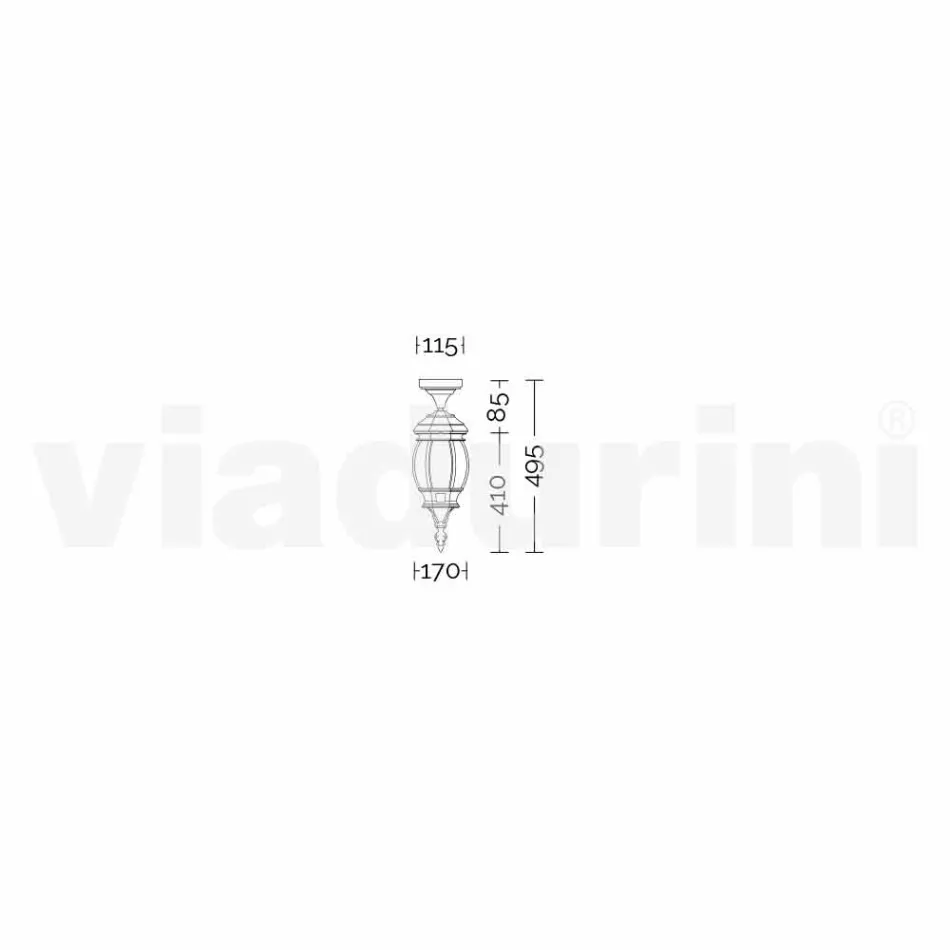 Outdoor-Deckenleuchte aus Aluminiumdruckguss hergestellt in Italien, Anika Viadurini