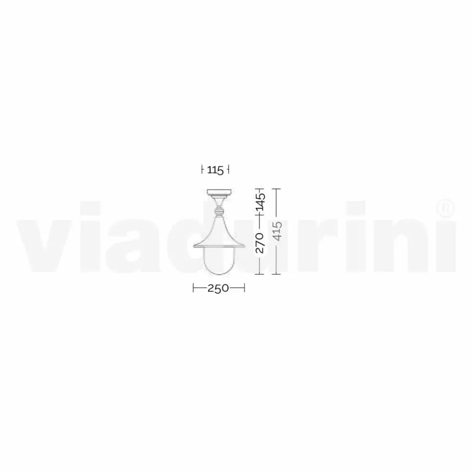 Garten-Deckenleuchte aus Aluminiumdruckguss, hergestellt in Italien, Anusca Viadurini
