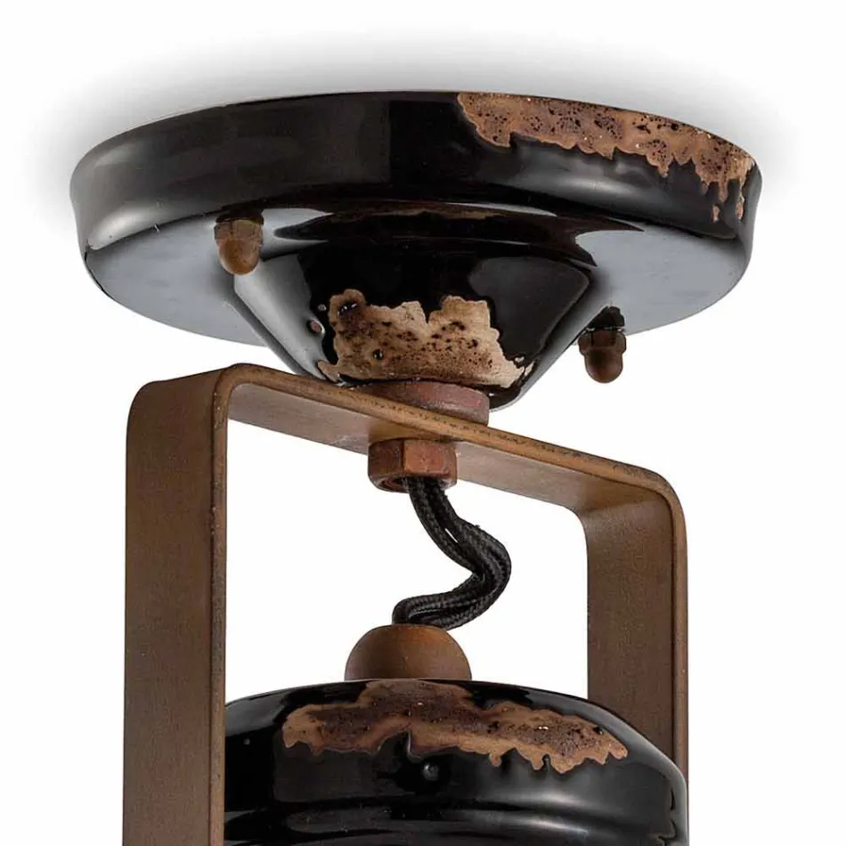 Deckenleuchte Keramik-Strahler Decke, Glas und Metall Bryanna Viadurini