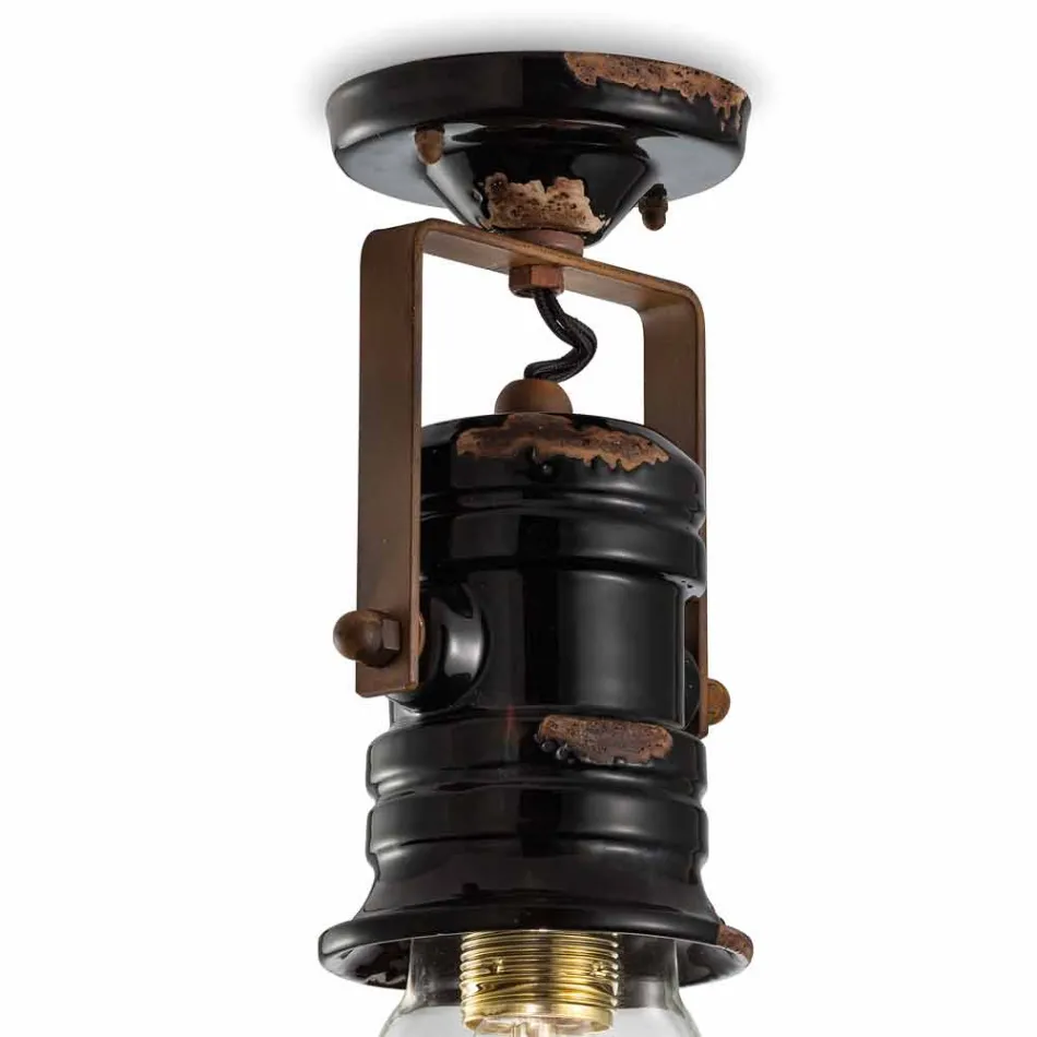 Deckenleuchte Keramik-Strahler Decke, Glas und Metall Bryanna Viadurini