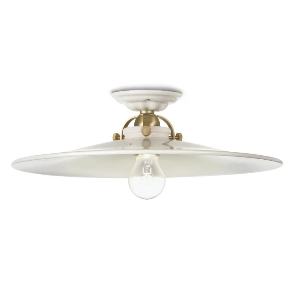 Rustikale Deckenlampe aus Keramik von Ferroluce Viadurini