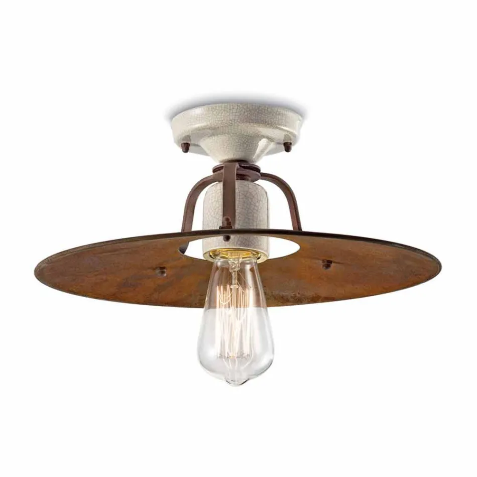 Deckenleuchte aus Keramik und Metall Vintage Elaine Ferroluce Viadurini