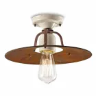 Deckenleuchte aus Keramik und Metall Vintage Elaine Ferroluce Viadurini