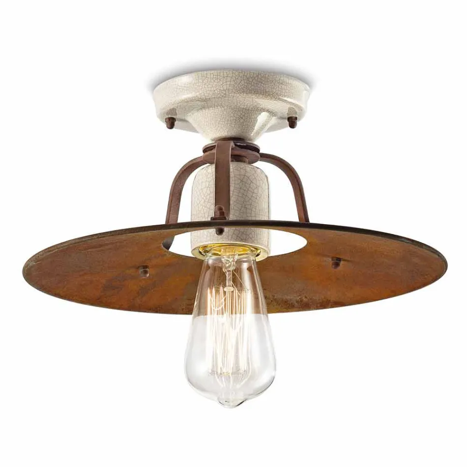 Deckenleuchte aus Keramik und Metall Vintage Elaine Ferroluce Viadurini