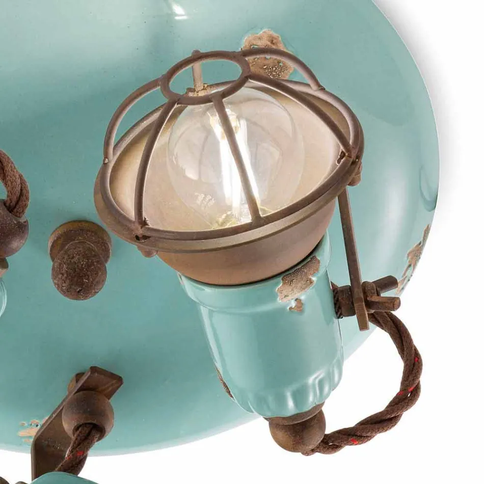 Designer Deckenleuchte mit drei Strahlern industriellen Stil Allison Ferroluce Viadurini