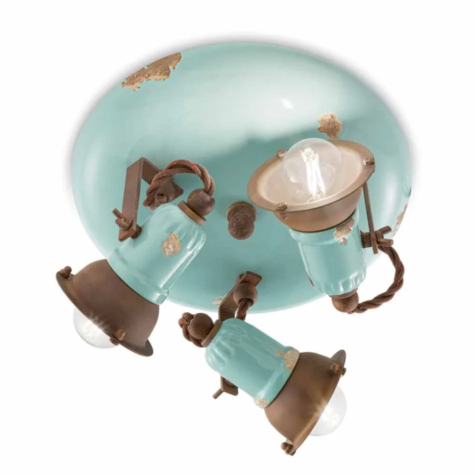 Designer Deckenleuchte mit drei Strahlern industriellen Stil Allison Ferroluce Viadurini