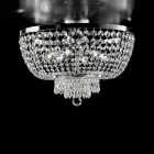 Deckenleuchte aus Eisen und Gold mit Strasssteinen, hergestellt in Italien, für die Inneneinrichtung - Österreich Viadurini