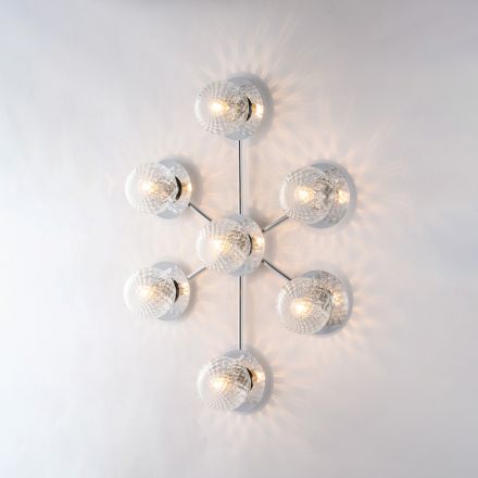 Deckenleuchte aus Eisen, hergestellt in Italien, für die Inneneinrichtung - Como Viadurini