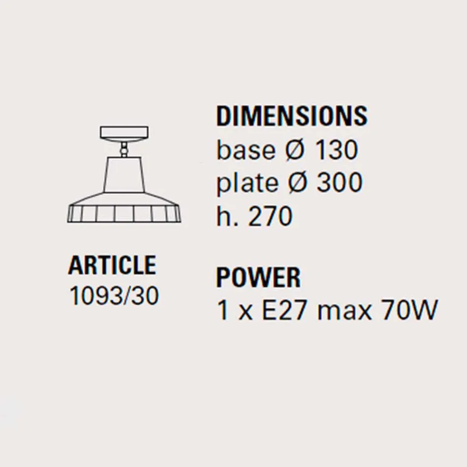 Deckenleuchte aus toskanischem Majolika und Messing, 30 cm, Rossi - Toscot Viadurini