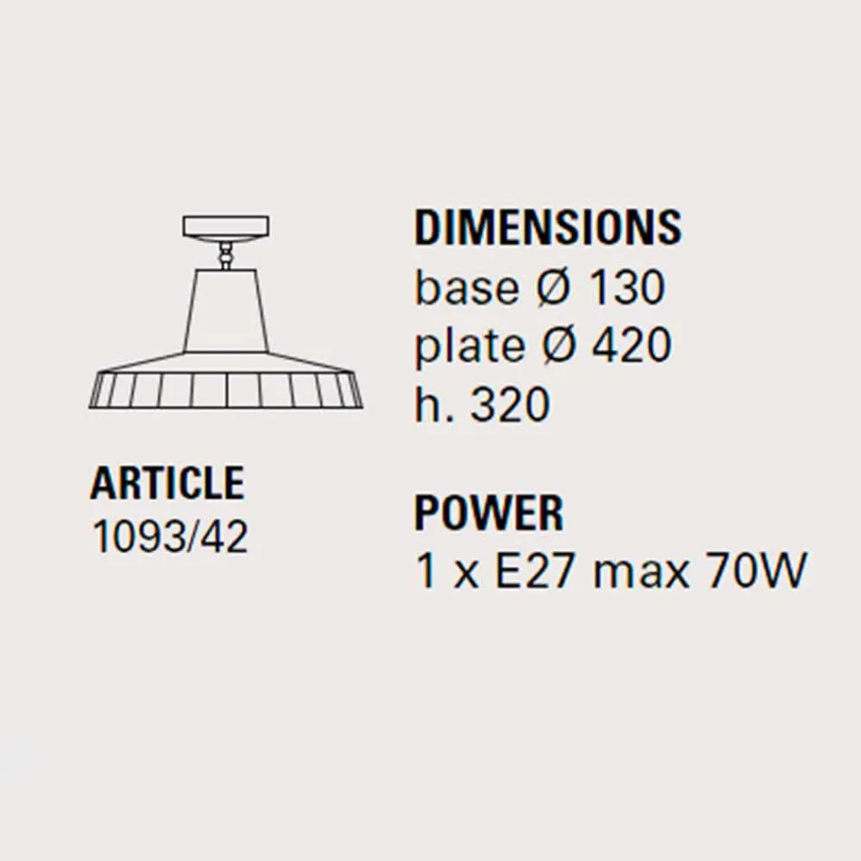 Deckenleuchte aus toskanischem Majolika und Messing, 42 cm, Rossi - Toscot Viadurini